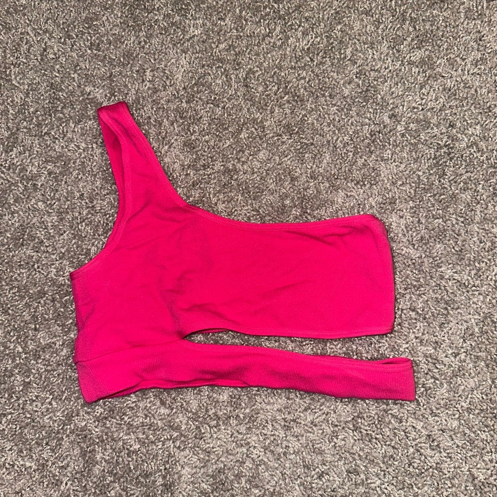 Garage Hot Pink One-Shoulder Top